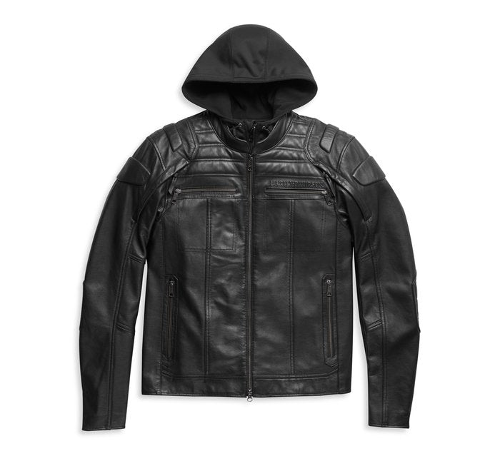 Men's Hooded Harley Davidson Jacket Motorbike Trending Leather Jacket