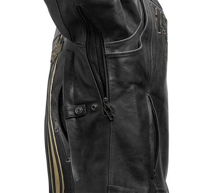 Men's Harley-Davidson Genuine Leather Motorcycle Jacket – Heavyweight Cowhide Biker Riding Jacket