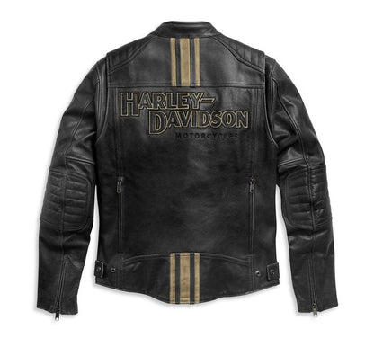 Men's Harley-Davidson Genuine Leather Motorcycle Jacket – Heavyweight Cowhide Biker Riding Jacket