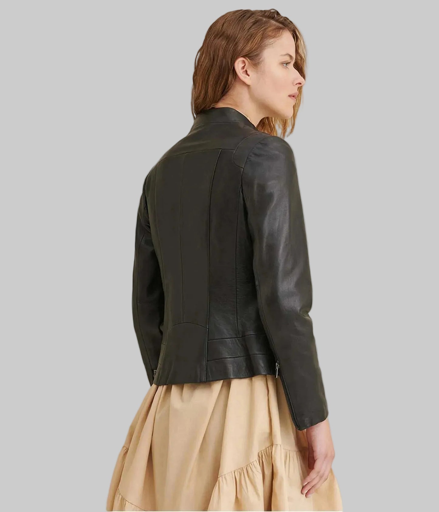 Women’s Black Leather Biker Jacket – Genuine Lambskin Leather