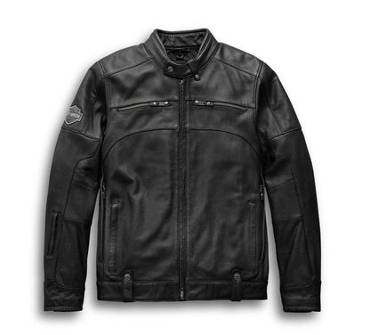 Men's Harley-Davidson Genuine Leather Motorcycle Jacket – 2-in-1 Biker Jacket with Removable Hoodie