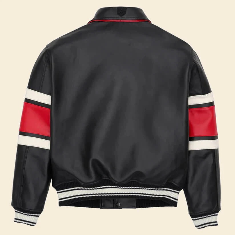 Black Letterman Avirex Leather Jacket