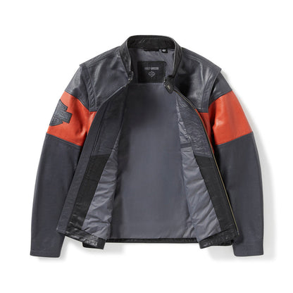 Men's Harley-Davidson Convertible Leather Jacket – 2-in-1 Motorcycle Biker Vest
