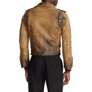 Brown Locklear Weathered Leather Jacket - Image 3