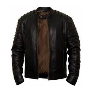 Handmade Black Motorcycle High-Quality Biker Racing Sheep Leather Jacket - Image 1