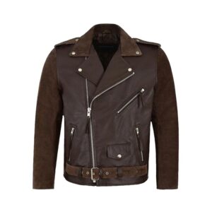 Handmade Brown Motorcycle Leather Jacket - Image 1