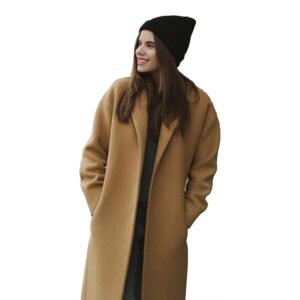 Fashionable Handmade Winter Camel Coat - Image 3