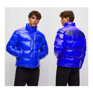 Water-Repellent Royal Blue Unique Puffer Jacket - Image 2