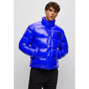 Water-Repellent Royal Blue Unique Puffer Jacket - Image 1