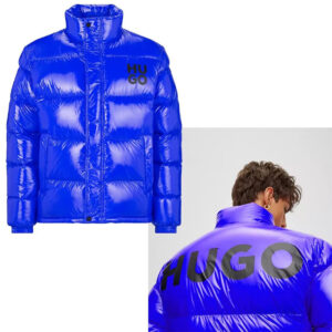 Water-Repellent Royal Blue Unique Puffer Jacket - Image 3