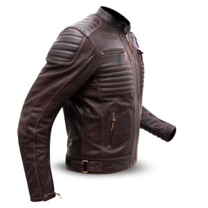 Real Leather Genuine Leather Motorcycle Biker Jacket - Image 3