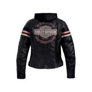 Harley Davidson Triple Vent Genuine Black Motorcycle Leather Jacket - Image 2