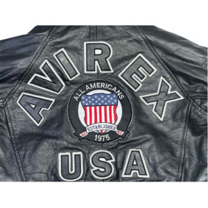 Men_s Avirex Black Real Bomber And  American Flight Leather jacket - Image 2