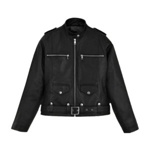 Rider Black Unisex Motorcycle Leather Jacket - Image 1