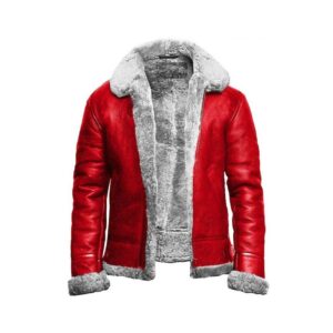 Handmade Christmas Holiday Red A2 Bomber Aviator Genuine Leather Jacket - Image 1