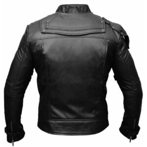 Genuine Lambskin Leather Handmade Motorcycle Outwear Jacket - Image 2