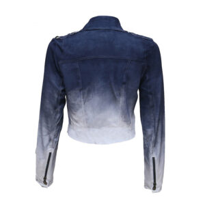 Trendy Real Handcrafted Lamb Skin Suede Leather Jacket - Image 2