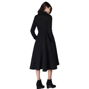 Premium Wool Coat with Pockets  Wool Blend Swing Style Long Winter Coat - Image 2