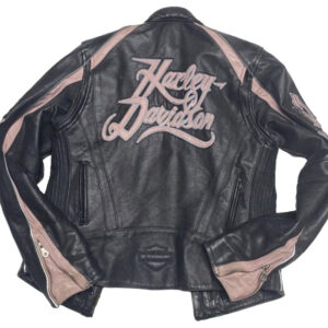 Harley-Davidson Pink City Lights Black Premium Quality Motorcycle Leather Jacket - Image 1