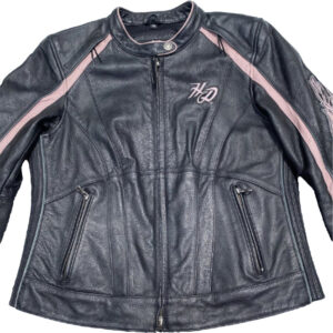 Harley-Davidson Pink City Lights Black Premium Quality Motorcycle Leather Jacket - Image 2