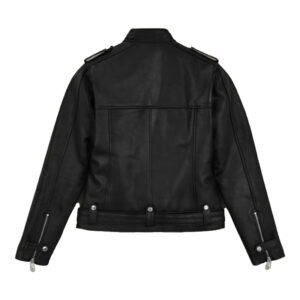 Rider Black Unisex Motorcycle Leather Jacket - Image 2