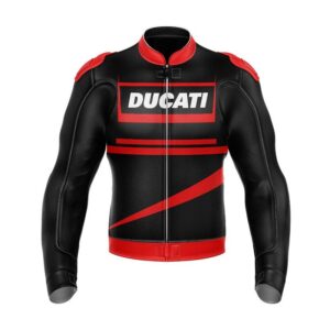 Ducati Speed Evo C1 Premium Black And Red Cowhide Leather Jacket - Image 1