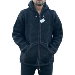 Handmade Fleece Lined Winter Unisex Natural Wool Blend Winter Coat & Jacket - Image 1