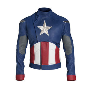 Steve Roger Cosplay Captain America Leather Jacket - Image 2