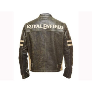 Premium Royal Enfield genuine Brown Racer Leather Jacket - Image 2