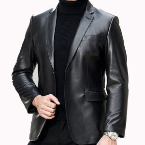 Air force  Genuine Lambskin Premium Quality Black Leather Jacket - Image 1