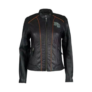 Harley Davidson Genuine Motorcycle Racing Biker Black Leather Jacket - Image 1