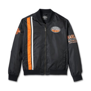 Men’s Harley-Davidson 120th Anniversary Black Biker Jacket for High Quality Motorcycle Nylon Jacket - Image 2