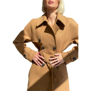 Women’s Camel Wool Trench Coat  Long Warm winter Coat - Image 1