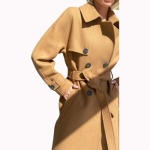 Women’s Camel Wool Trench Coat  Long Warm winter Coat - Image 2