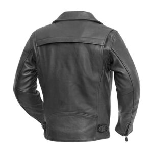 Men’s Stylish Black Night Rider Leather Motorcycle Jacket - Image 2