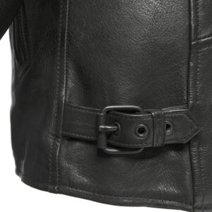 Men’s Stylish Black Night Rider Leather Motorcycle Jacket - Image 3