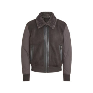 Aviation-Inspired Shearling bomber Premium leather Jacket - Image 1