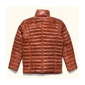 Men Puffer Jackets\High Quality Men’s Genuine Sheepskin Brown Leather Winter Puffer Jacket - Image 2