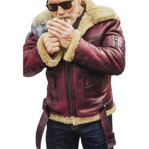 B3 Bomber Sheepskin Aviator Men Brown Leather Jacket - Image 1