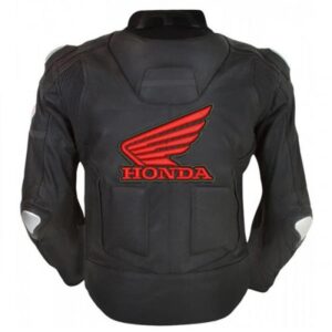 Black Honda Motorcycle Racing Leather Jacket - Image 2