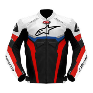 Men Motorcycle Racing Leather Jacket - Image 1