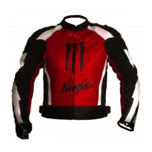 Premium Handmade Ninja Motorbike Red Black Leather Racing Jacket - Image 1