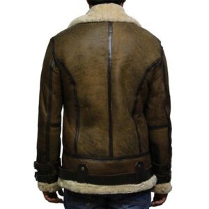 Stylish Handmade Winter Bomber High Quality Brown Leather Jacket - Image 2