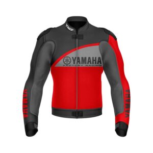 Premium Quality Red _ Black Yamaha Motorcycle Racing Leather Jacket - Image 1