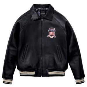 Handmade Men’s Avirex Military Bomber Leather Jacket - Image 1