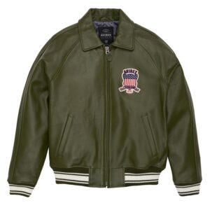 Handmade Men’s Avirex Military Bomber Leather Jacket - Image 5