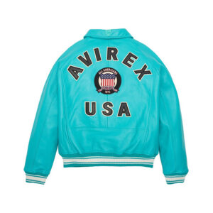 Premium Avirex Military Bomber Genuine Lamb Varsity Leather Jacket - Image 5