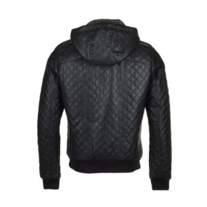 Real Leather Black Bomber Quilted High Quality Sheepskin Stylish Slim Leather Jacket - Image 3