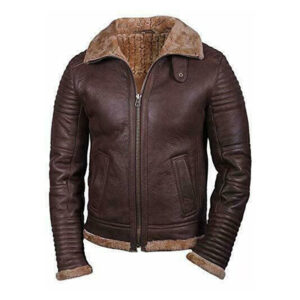 Premium Brown Handmade Shearling Winter Classic Style Leather Jackets - Image 1