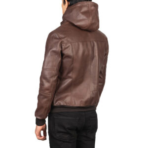 Iconic Men’s Handmade Brown Leather Bomber Jacket  Stylish Winter Outwear for Men - Image 2